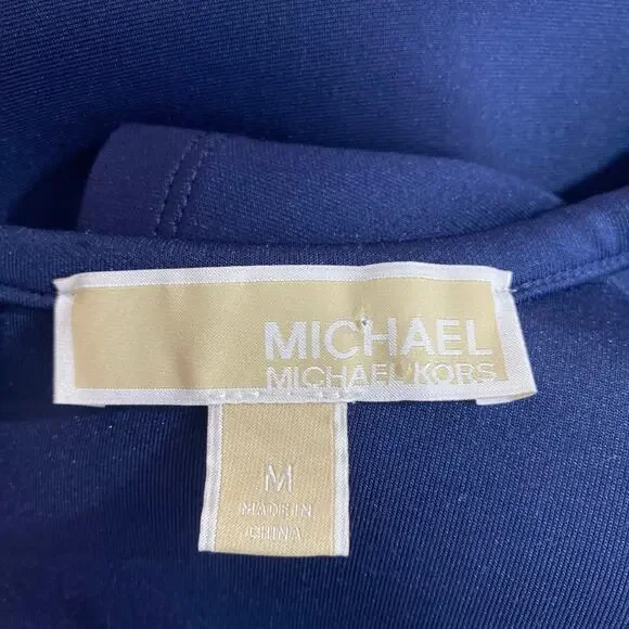 Michael Kors Dress blue/ white bead trim waist women sz M - Picture 5 of 6